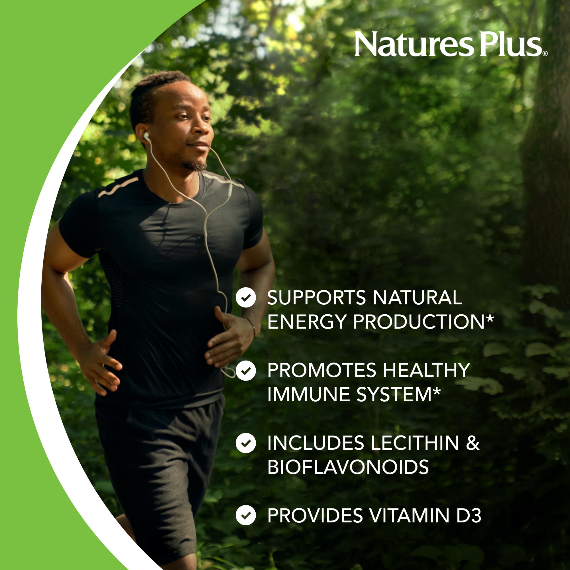 NaturesPlus comparación de tamaño de tableta junto a monedas para referencia visual