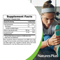 NaturesPlus comparación de tamaño de la tableta junto a una moneda para escala