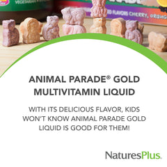 NaturesPlus etiqueta en primer plano con nutrientes y sello de calidad cGMP