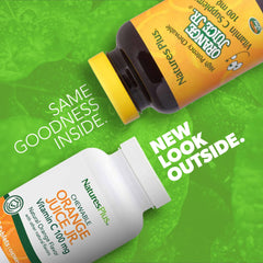 NaturesPlus primer plano de la textura masticable mostrando consistencia y color naranja
