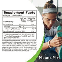 NaturesPlus etiqueta con información nutricional clara y beneficios sugeridos
