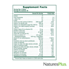 NaturesPlus etiqueta con ingredientes y dosis para seguridad y transparencia