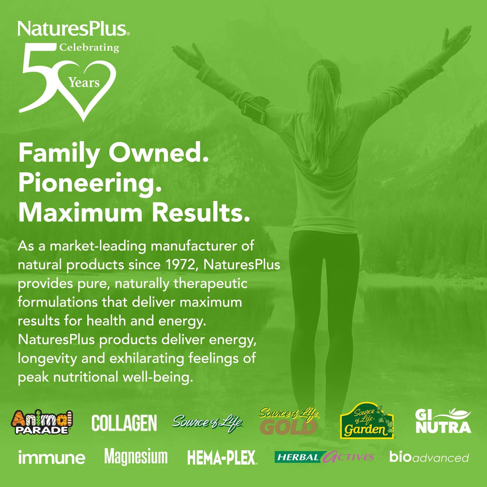 NaturesPlus envase abierto con tabletas listas para uso diario