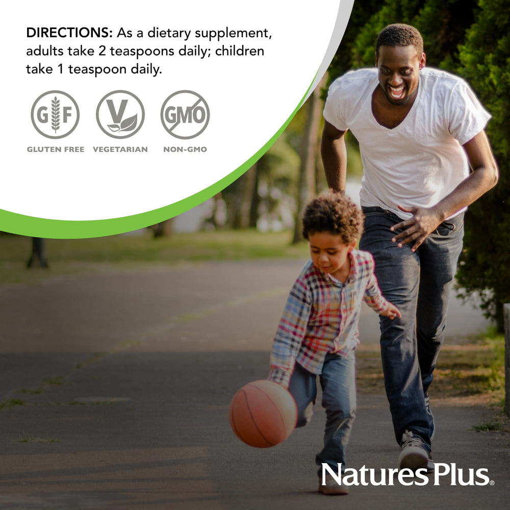 Nature's Plus Hema-Plex en cocina sobre mesa, integración en rutina diaria
