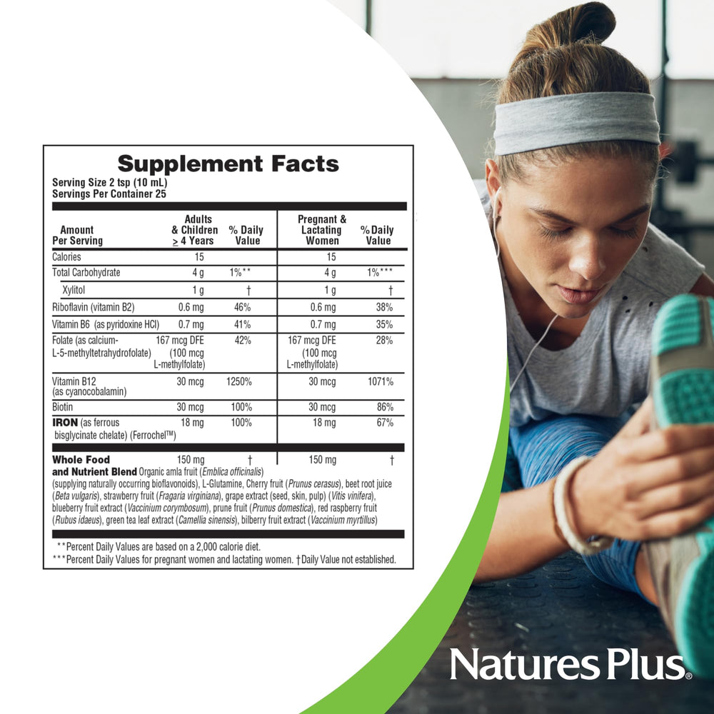 Nature's Plus Hema-Plex comparación de tamaño junto a objetos cotidianos
