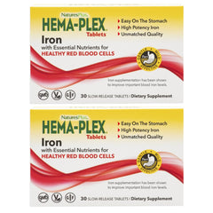 NaturesPlus Hema-Plex frontal del envase mostrando etiqueta y beneficios