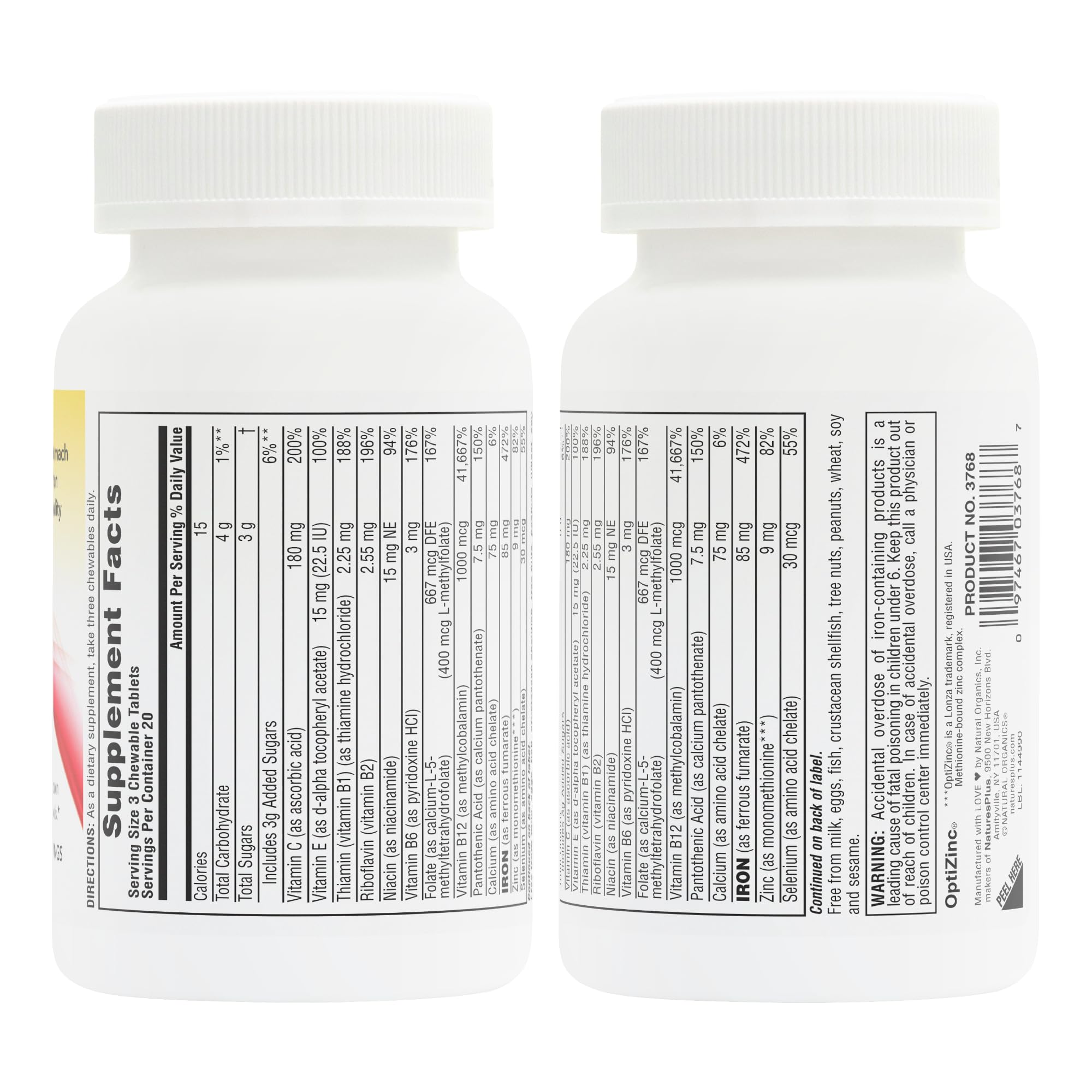 NaturesPlus detalle de tabletas masticables con textura y atractivo visual