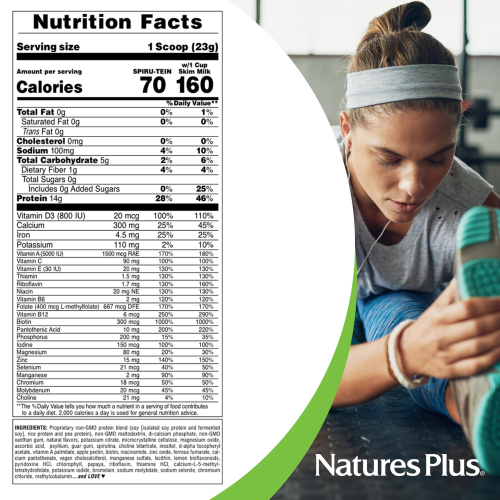 NaturesPlus etiqueta con ingredientes visible para comprobar calidad y composición