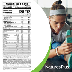 NaturesPlus etiqueta con ingredientes y perfil vitamínico claro