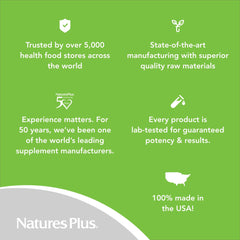 NaturesPlus envase en manos para mostrar tamaño y portabilidad