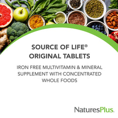 NaturesPlus tabletas en mano mostrando tamaño real y control de porción