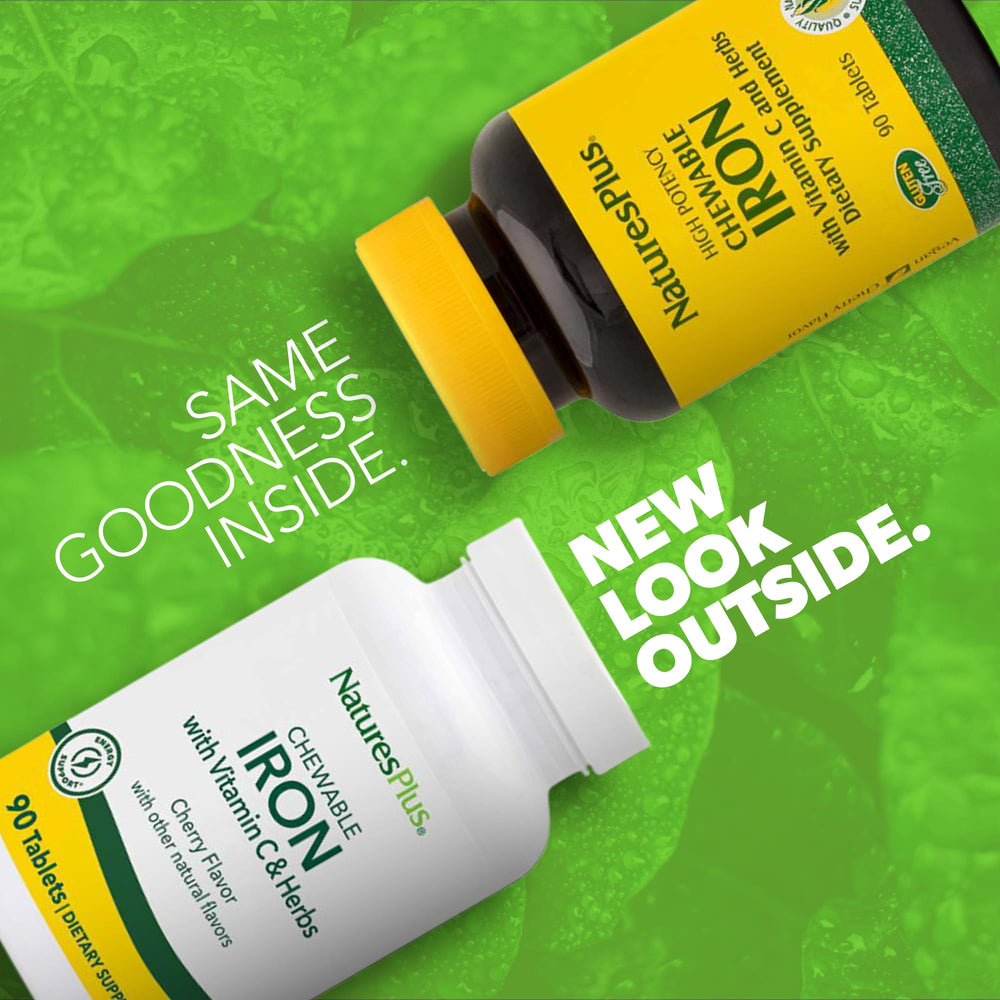 NaturesPlus tabletas en mano listos para masticar con beneficio práctico
