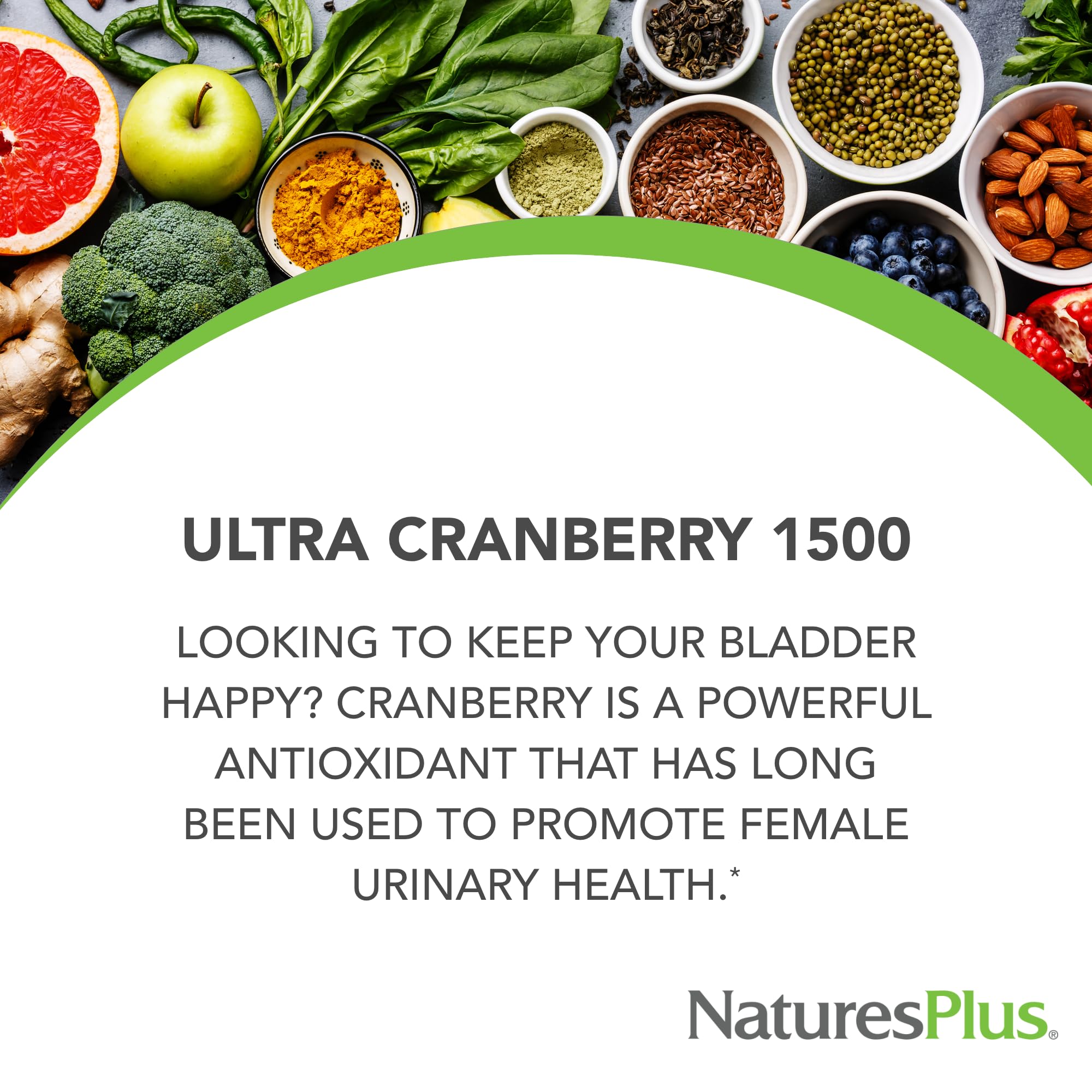 NaturesPlus Ultra Cranberry - etiqueta detallada con información nutricional