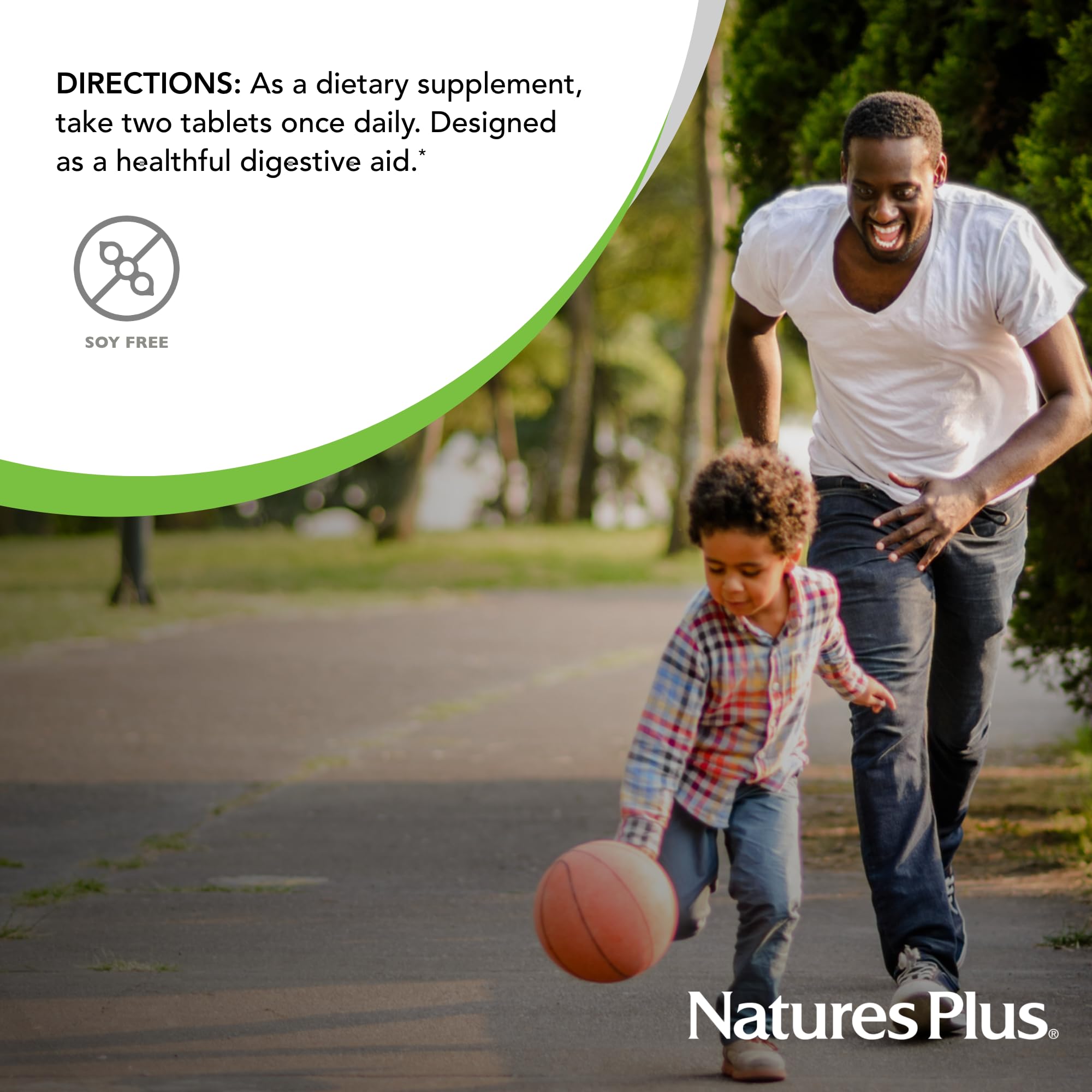 NaturesPlus Ultra-Zyme etiqueta de ingredientes destacando fórmula sin alérgenos