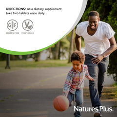 Comparación de tamaño de NaturesPlus Zinc junto a una moneda para escala visual