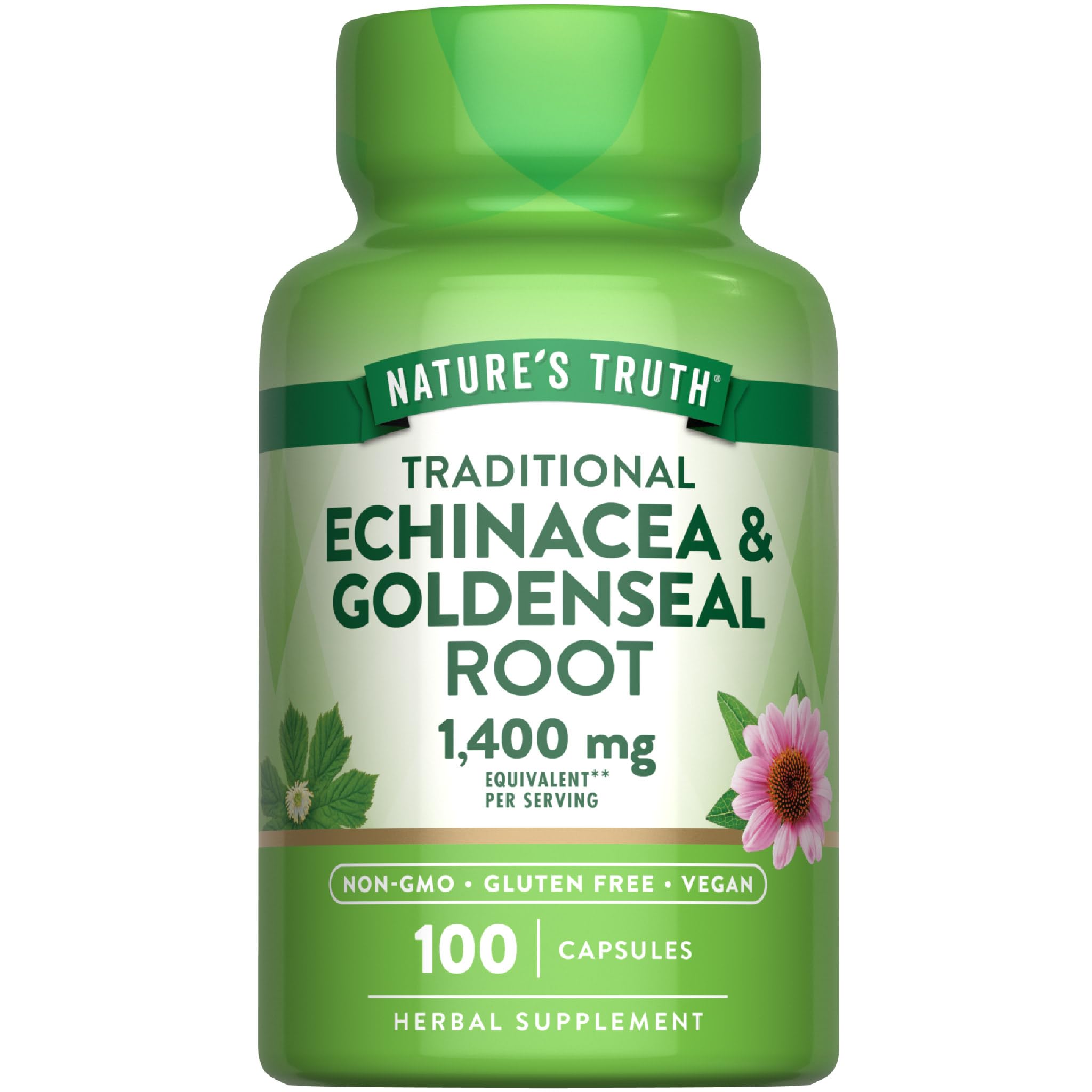 Nature's Truth frasco frontal mostrando diseño y cantidad