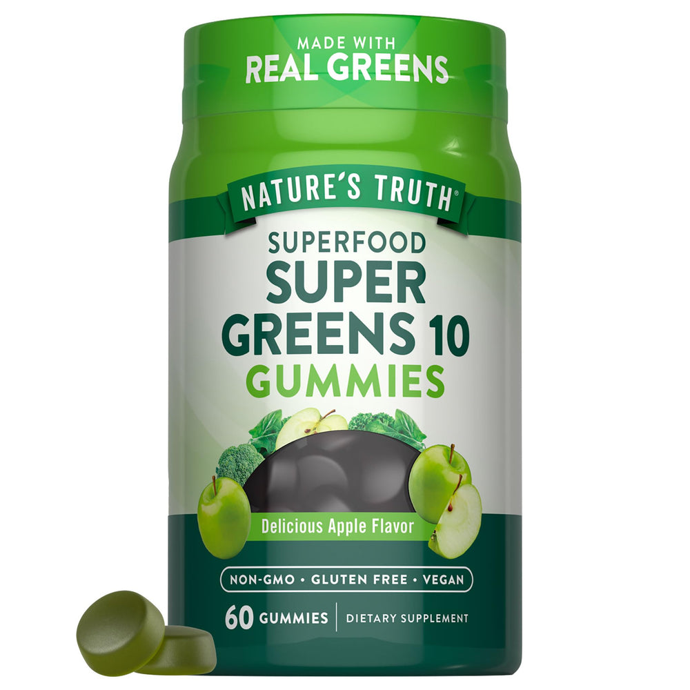 Nature's Truth envase frontal de Super Greens con ventaja práctica