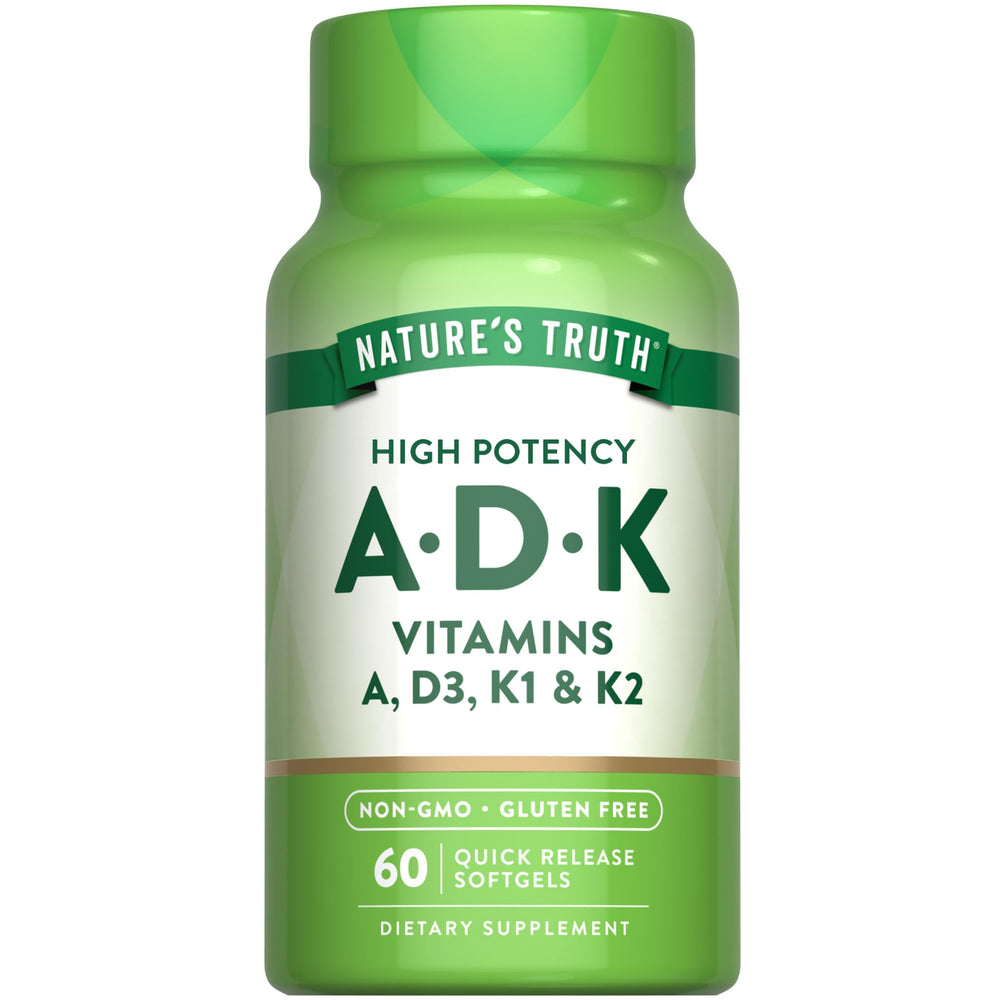 Nature's Truth frente del empaque mostrando 60 softgels y beneficios claros