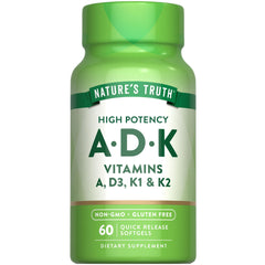 Nature's Truth frente del empaque mostrando 60 softgels y beneficios claros
