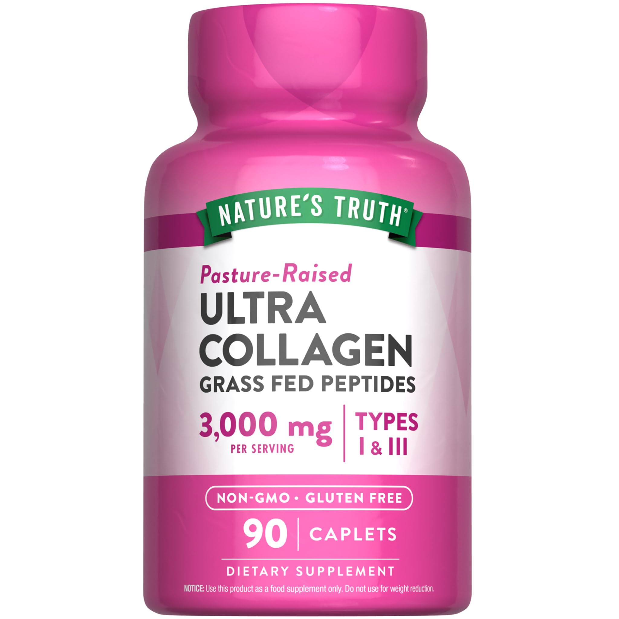 Nature's Truth frente del envase mostrando 90 caplets y beneficios claros