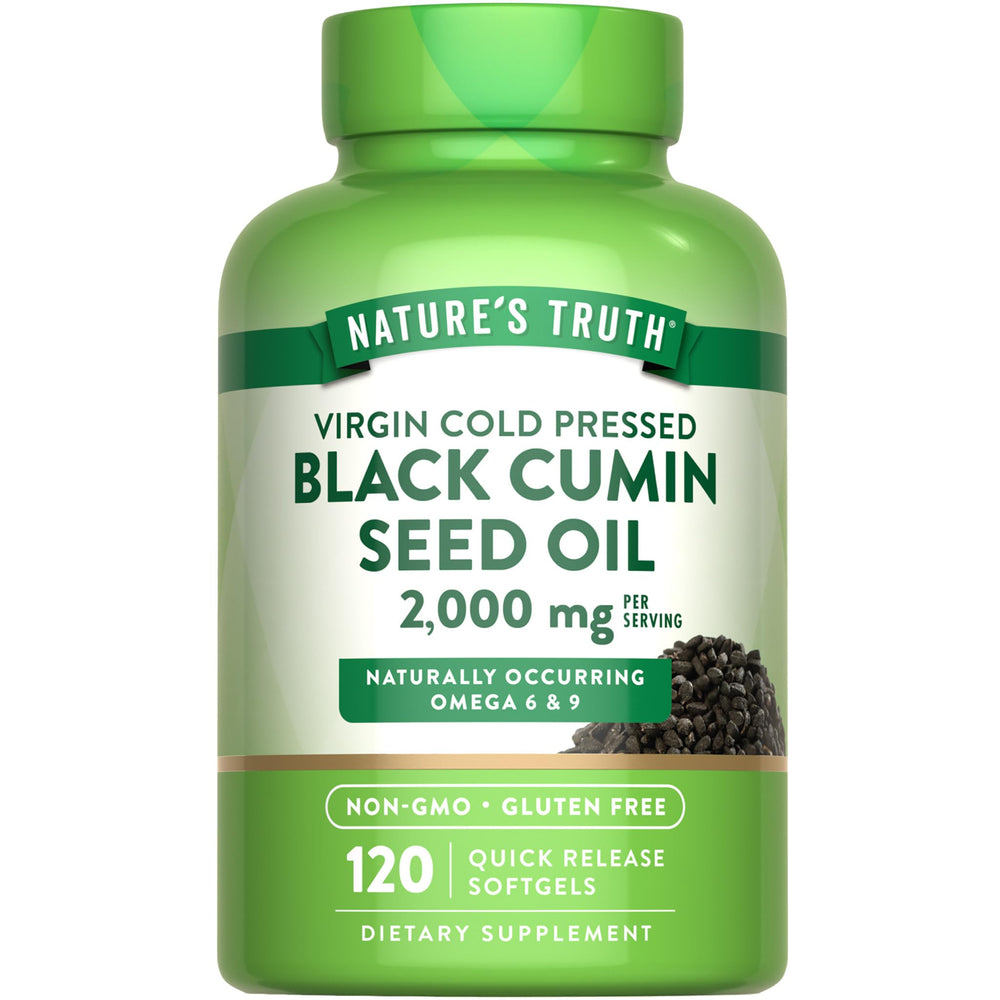 Nature's Truth botella frontal con 120 softgels, presentación confiable