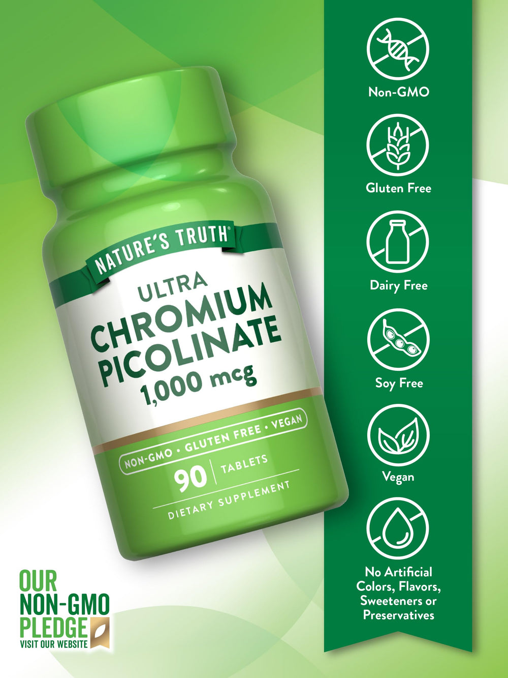 Nature's Truth tableta en mano para idea de tamaño y uso fácil