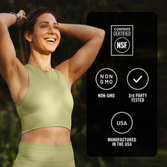 NatureWise etiqueta con información nutricional y sello no-GMO claro
