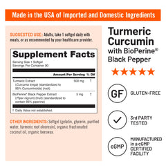 NatureWise etiqueta en primer plano indicando curcuminoides y BioPerine