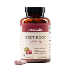 NatureWise frasco frontal del producto que muestra cápsulas veganas y beneficios claros