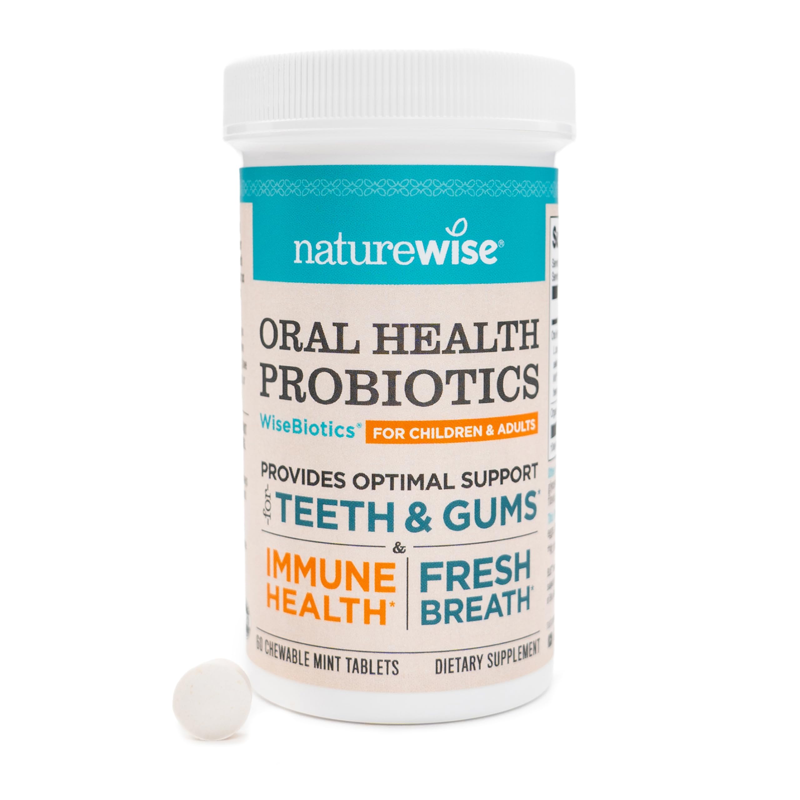 NatureWise envase frontal mostrando beneficios y 60 tabletas