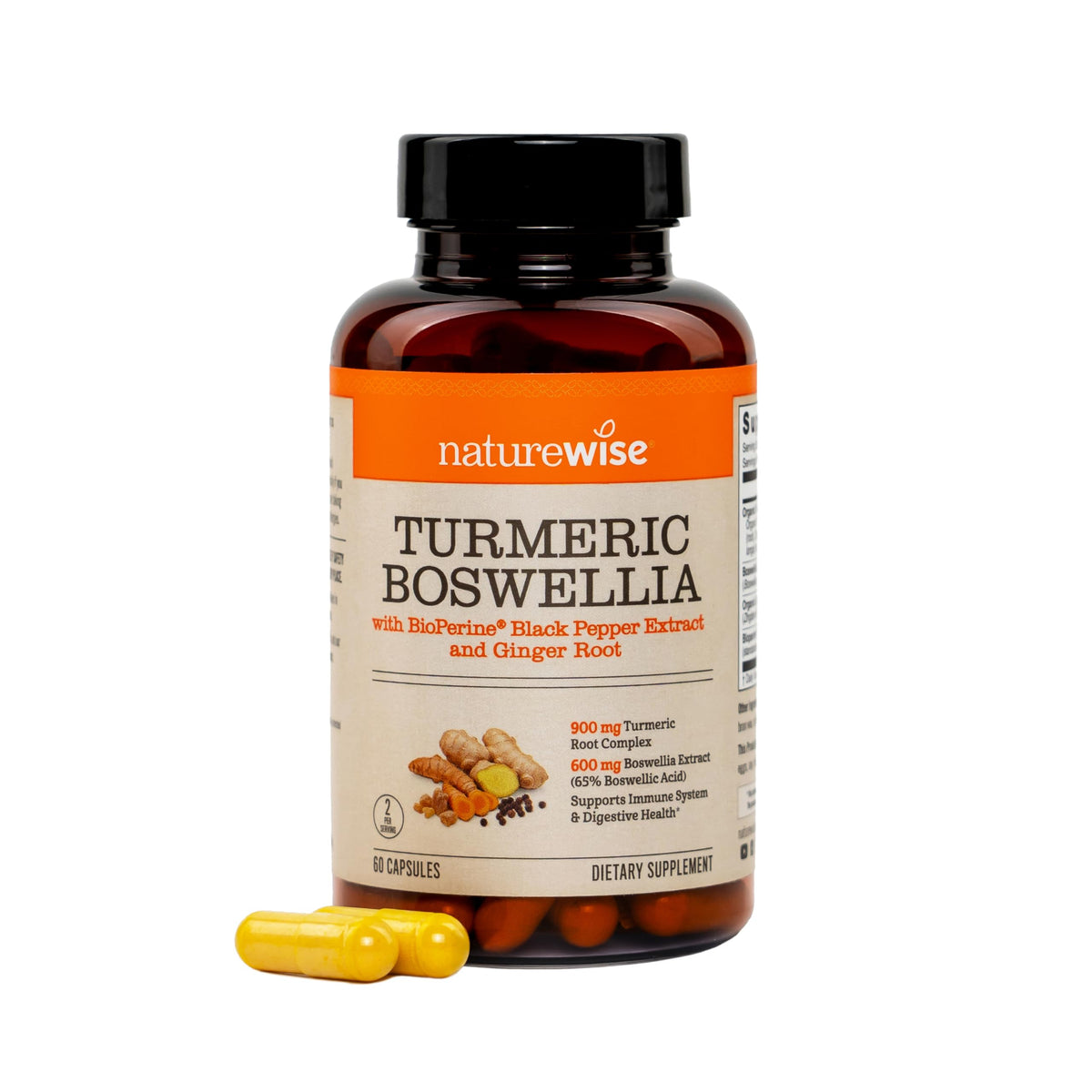 NatureWise frente del envase mostrando ingredientes y cantidad, confianza en calidad