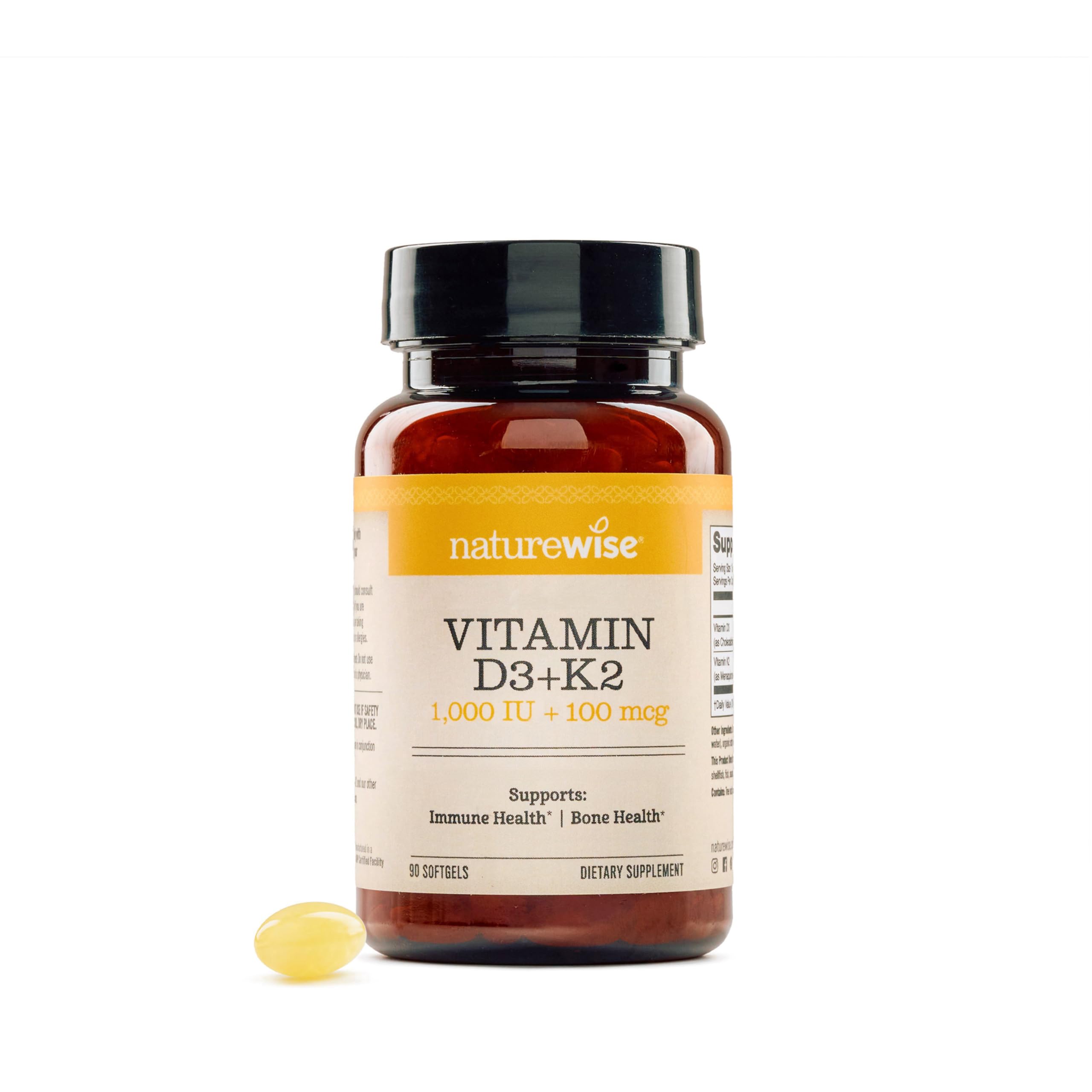 NatureWise envase frontal mostrando 90 cápsulas y beneficios clave
