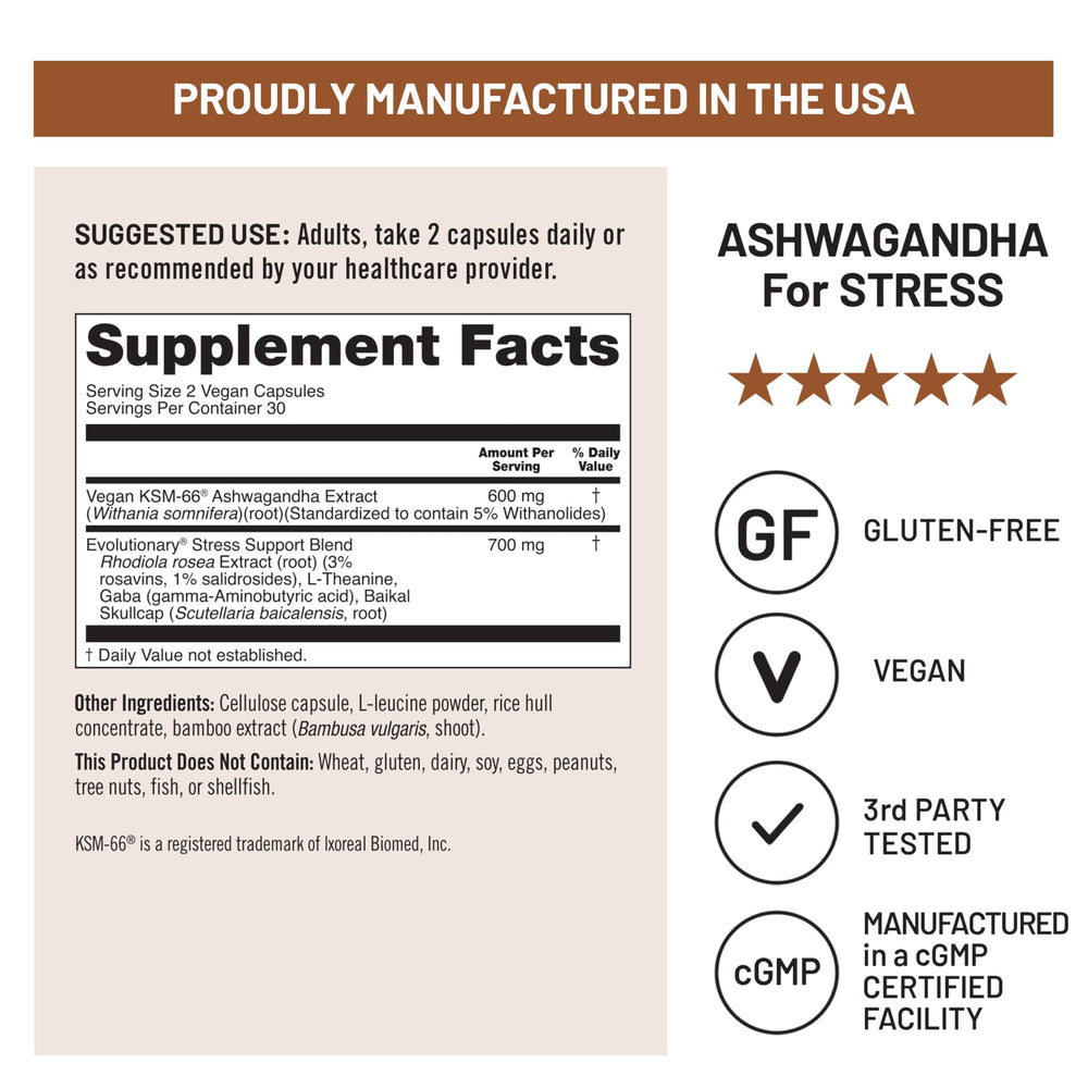 NatureWise raíces de ashwagandha y rhodiola que ilustran ingredientes naturales