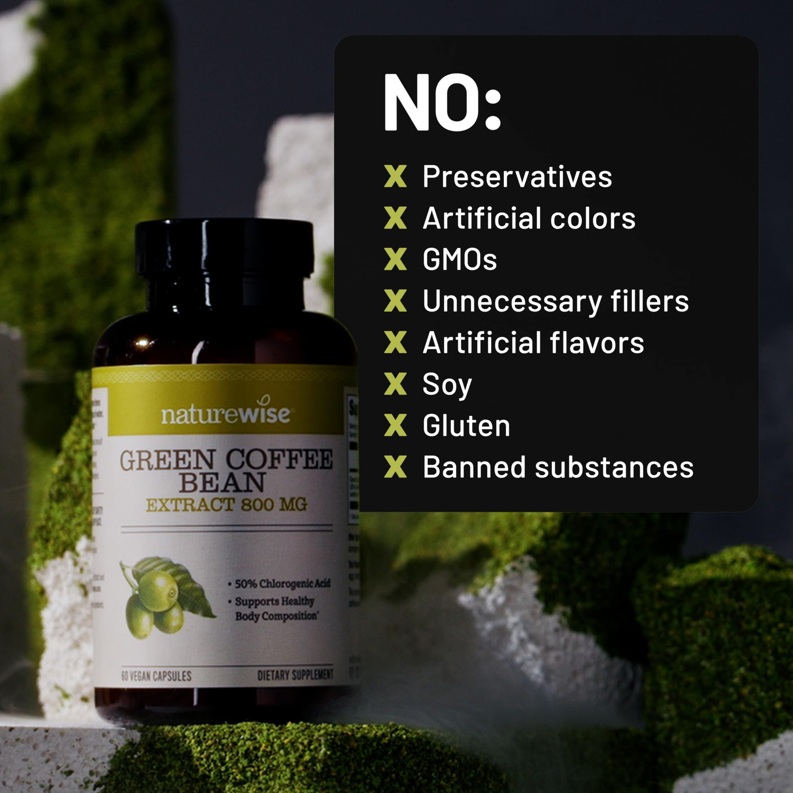 NatureWise granos de café verde como fuente natural