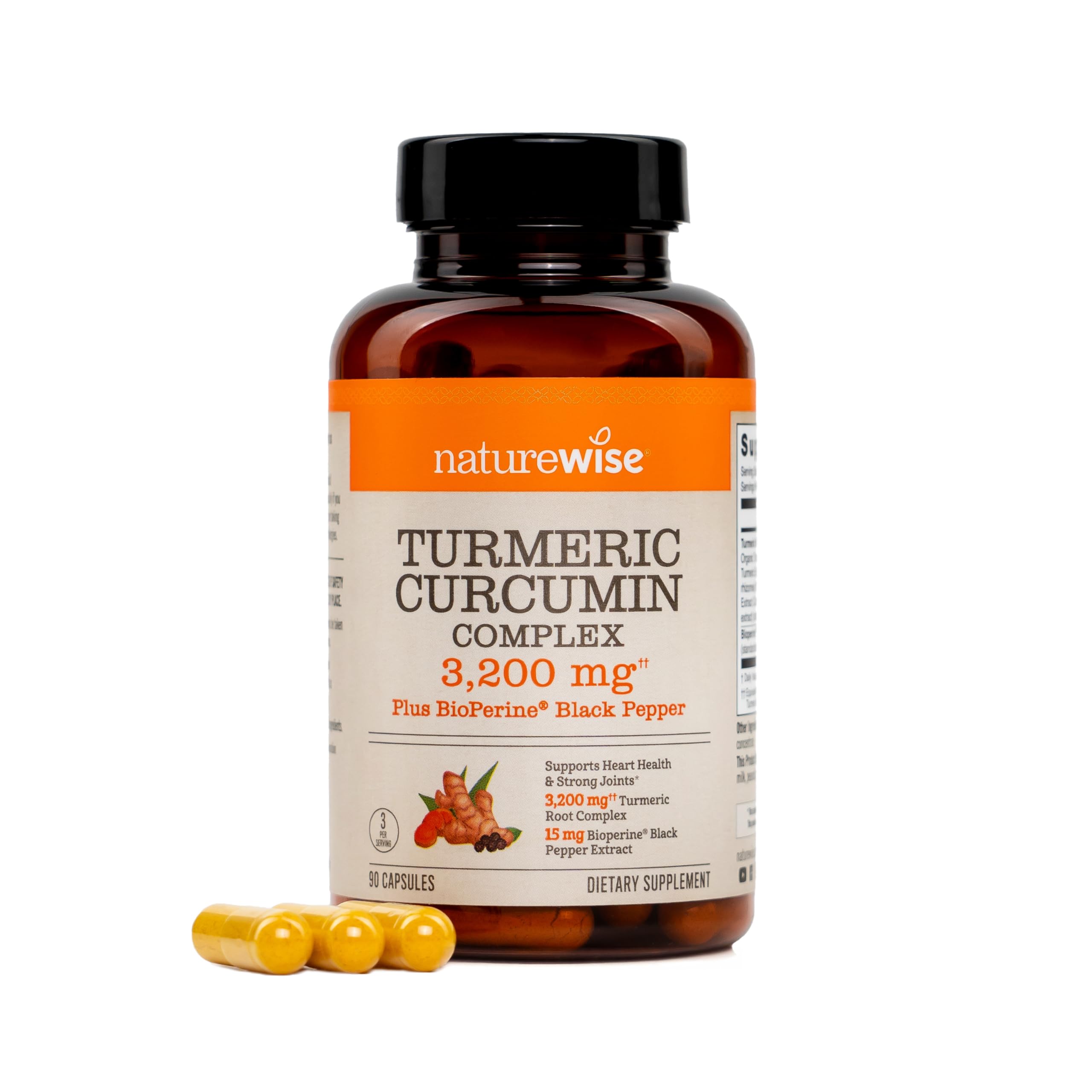 NatureWise botella frontal del producto mostrando etiqueta y cantidad, confianza en calidad