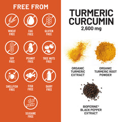 Raíces e ingredientes orgánicos de cúrcuma junto a producto NatureWise