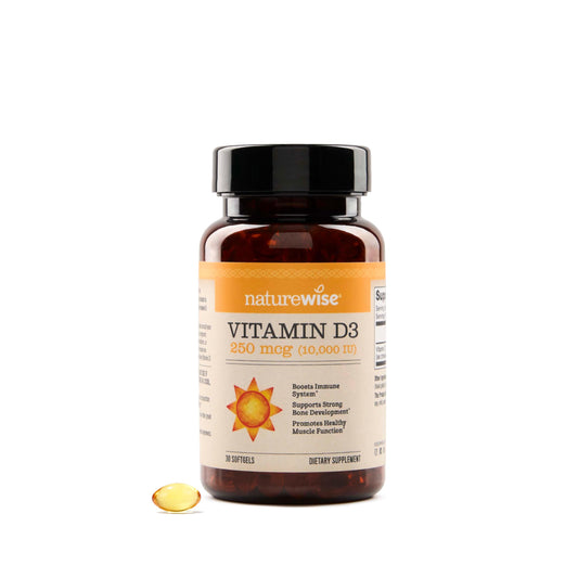 NatureWise frasco frontal mostrando 30 softgels y etiqueta clara