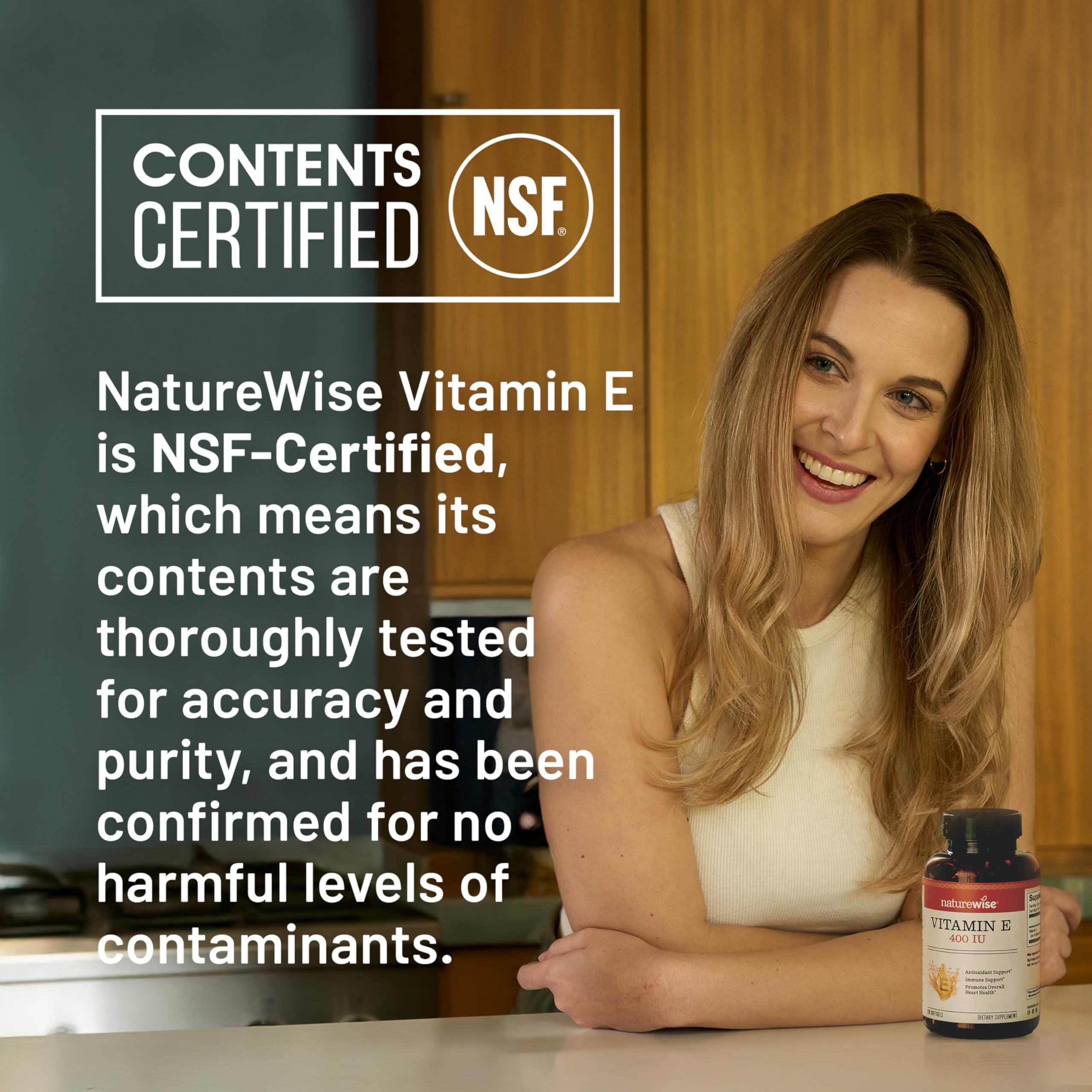 NatureWise frasco abierto con cápsulas visibles para revisión de cantidad