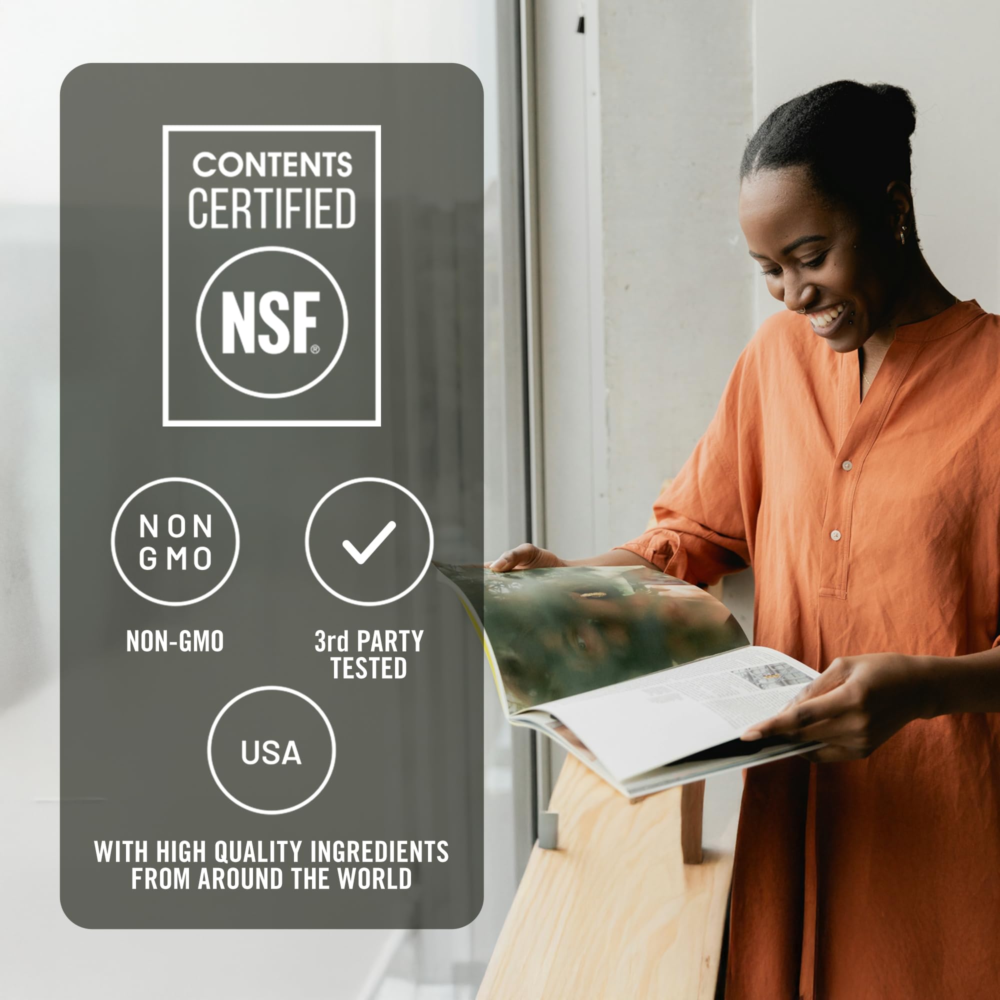 NatureWise frasco abierto con contenido visible, 120 cápsulas