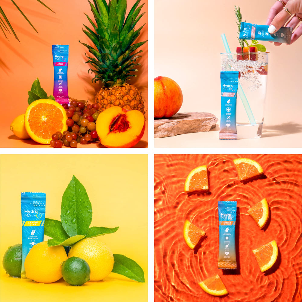 NatureWorks HydroMATE comparación de tamaño con botella para visualizar porción