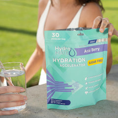 NatureWorks HydroMATE tamaño comparado con una mano, portátil y compacto