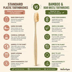 Naturifyze primer plano de cerdas de jabalí para limpieza delicada