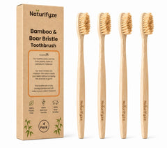 Naturifyze frente del pack mostrando 4 cepillos y beneficio eco