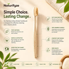 Naturifyze textura del mango de bambú para mejor agarre y confort