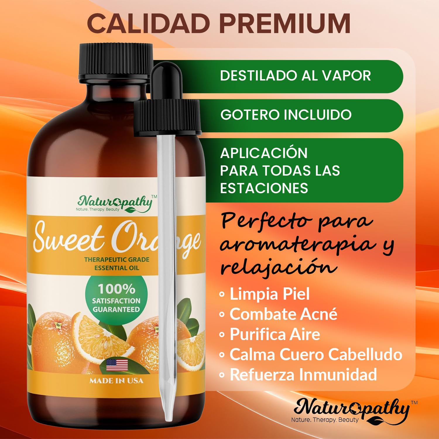 NATUROPATHY NATURE aceite en difusor encendido, ambiente aromático relajante