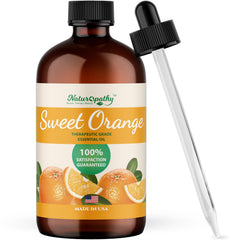 NATUROPATHY NATURE botella frontal con aceite naranja dulce, presentación confiable