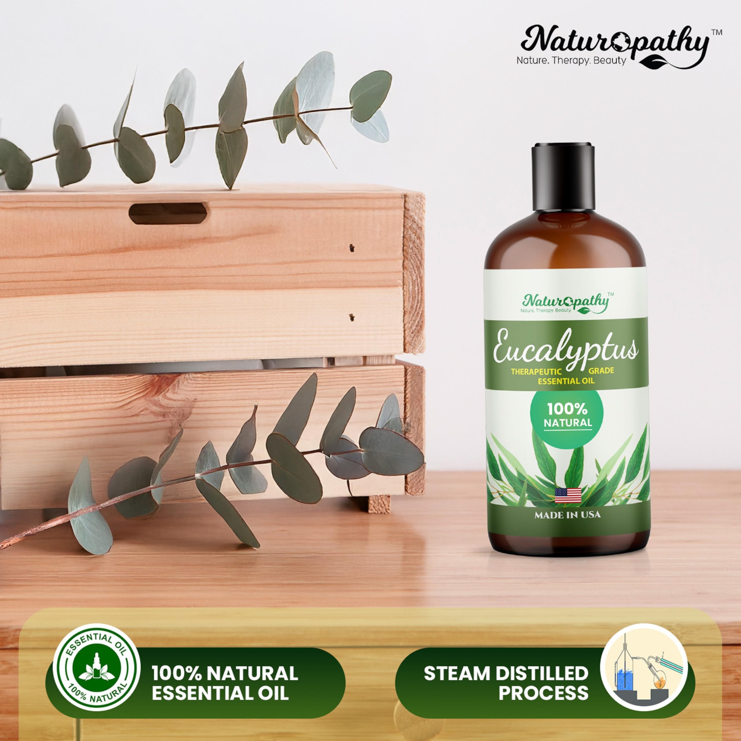 NATUROPATHY NATURE. THERAPY. BEAUTY ambiente de baño relajante con aceite esencial