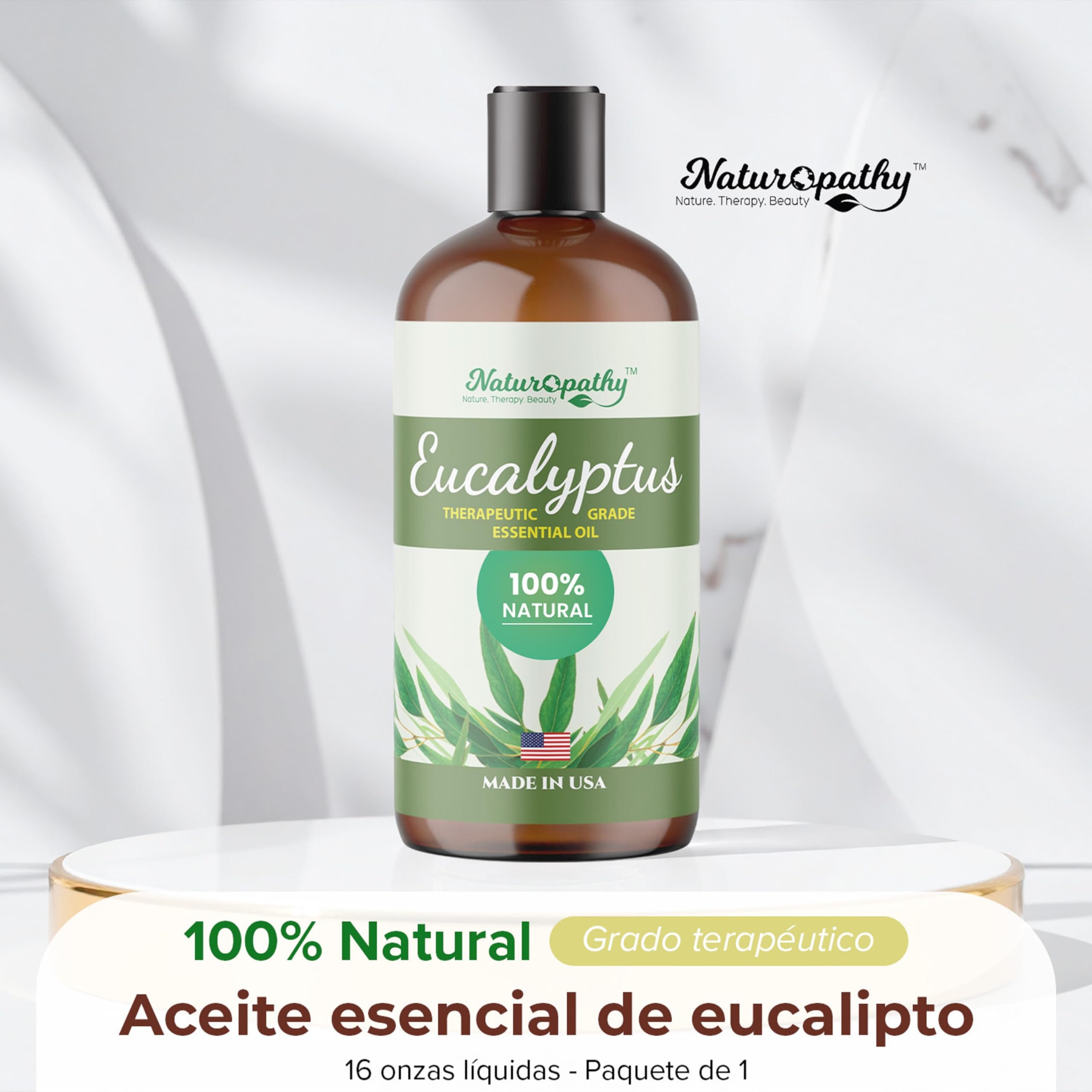 NATUROPATHY NATURE. THERAPY. BEAUTY envase abierto vertiendo con control, uso eficiente