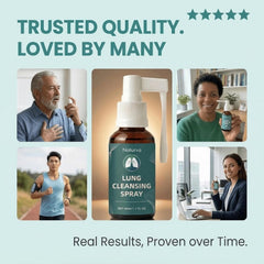 Naturva spray en uso sobre el pecho mostrando aplicación práctica