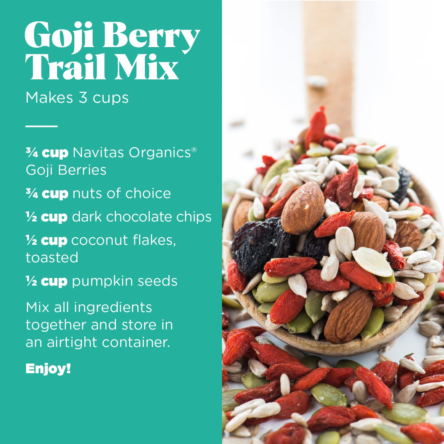 Navitas Organics gojis en batido cremoso para energía matinal